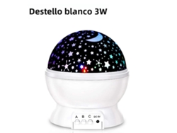 Luminária Noturna com Projeção de Céu Estrelado , Luz Decorativa de Parede Led Giratória MDUG (3w Branca)
