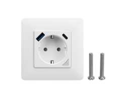 Enchufe inteligente con Wi-Fi, control remoto mediante aplicación y carga rápida USB.