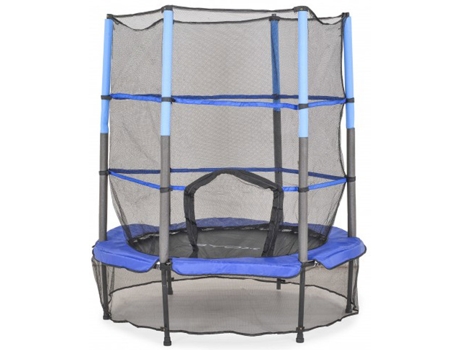Cama elástica de 55 pulgadas con red interior BYOX Hop azul
