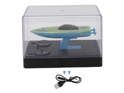 Ats-barco De Control Remoto Miniatsura 2.4g Veloz Eléctrico Juguete De Estuntes Acuáticos Modelo Para Niños Y Niñas Verde