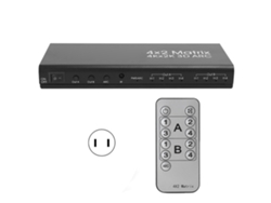 Conmutador/distribuidor Matricial Hdmi 4x2 Con Salida Óptica Arc, Control Remoto, Compatible Con 4k 3d Mhl.