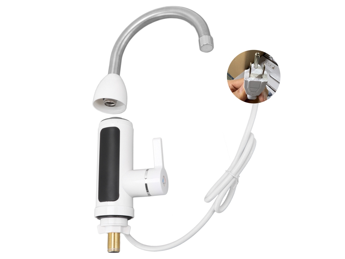 Grifo Calentador De Agua Instantáneo De 3000 W, Acero Inoxidable, Ipx4, Giro De 360°, Con Pantalla Digital, 110 V (ee. Uu.)