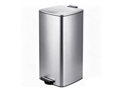 Relaxdays Caixote Do Lixo, 60 L, Cozinha, Cesto Interior Removível, Pedal, Fecho Suave, Aço Inox Mate, Prateado