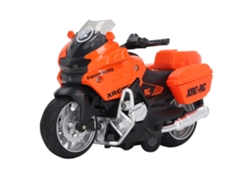 Dan26-juguete Moto De Aleación Con Sonido Y Luz, Modelo De Moto A Escala 1:16, Portátil Y Educativo Para Niños, Naranja