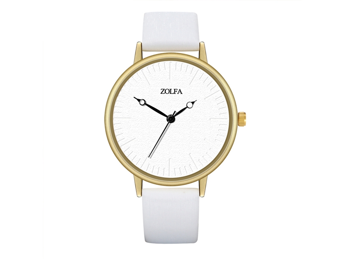 Reloj De Pulsera Informal Para Parejas Con Correa De Pu Blanca Y Movimiento De Cuarzo.
