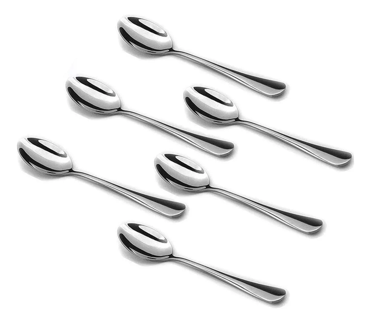 Cucharas para café (10,7 cm, acero inoxidable, 6slowmoose