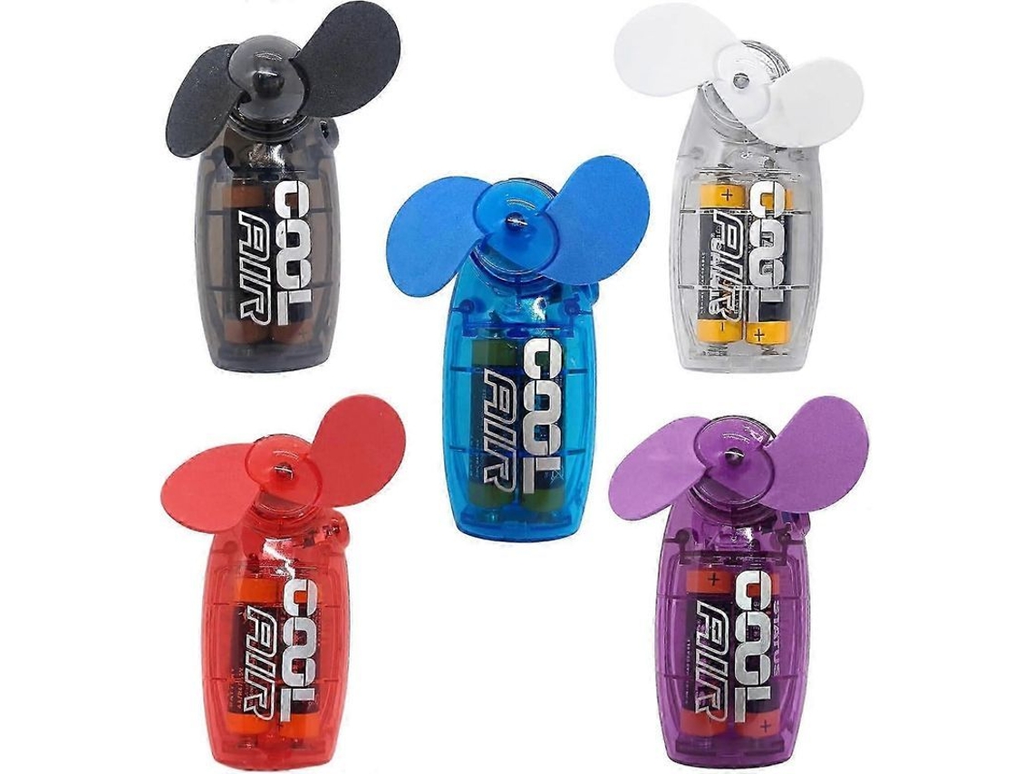 Ventilador De Mano De 5 Piezas | Mini Ventilador De Refrigeración Portátil A Pilas | Ventilador De Bolsillo Pequeño Para Mesa Y Coche