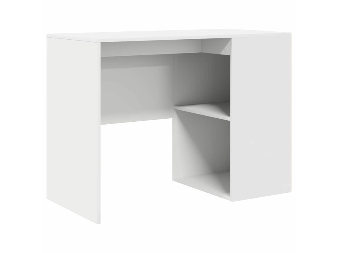 Escritorio | Escritorio secreter con estante, blanco, 102 x 50 x 75 cm, madera tratada.