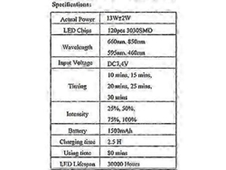 Lámpara de terapia de luz roja infrarroja de 300 W, de 660 nm a 850 nm, ajustable, terapia de luz LED Near Ki.