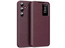 For Samsung Galaxy A56 5g Case With Card Holder Smart View Window Leather Phone Cover - Green 26s