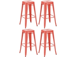 Juego de 4 taburetes de bar CLP Joshua rojos