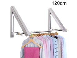 2/3 Barra Retráctil Secadora de Ropa, Soporte de Pared Plegable para Almacenamiento, Ideal para Baños y Balcones KOFIHETY