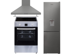 Estufa Solthermic® Combo Pack 60x60 Vti60 Acero Inoxidable Extractor de Inducción 60 Acero Inoxidable Refrigerador Combi 2.00 Acero Inoxidable No Frost Con Dispensador de Agua