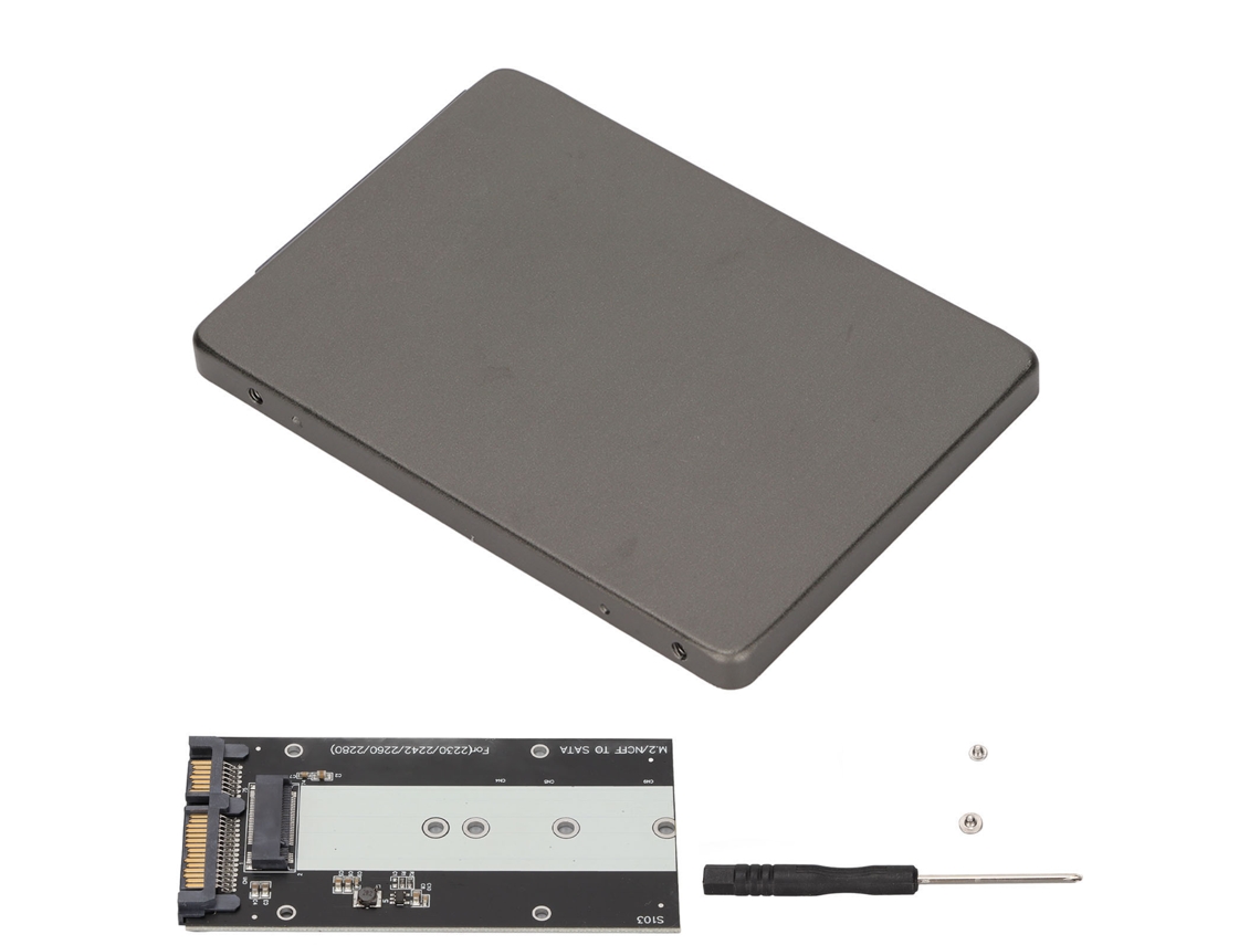Enclosure Ssd Ngff M.2 Para Sata3.0 6gbps Dissipação De Calor Ultra Fino 2.5in Adaptador Cinza