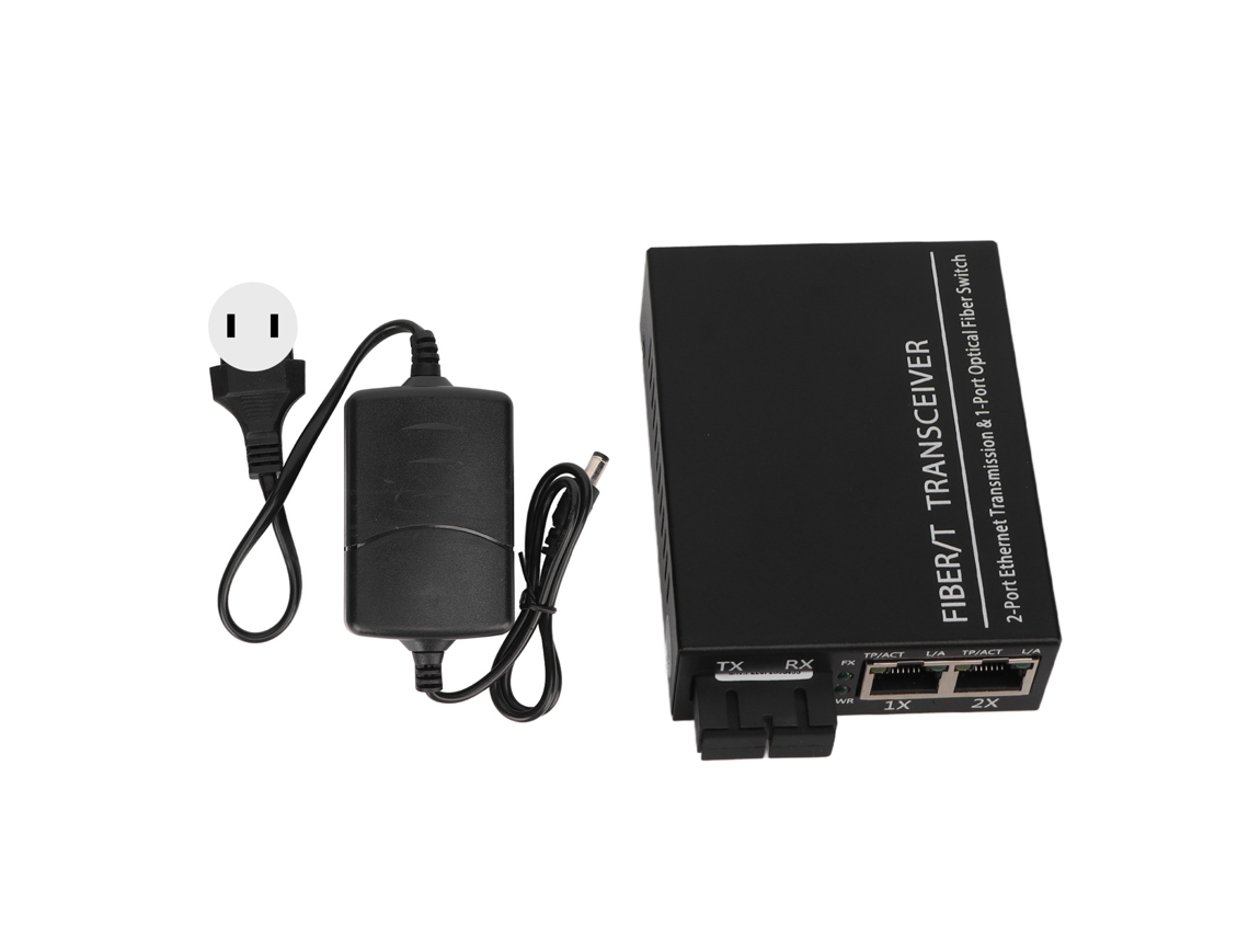 Transceptor De Fibra Tx1310nm Modo Único Com Porta Rj45 Conversor De Mídia Ethernet Us Plug 100-240v