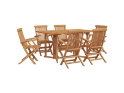 Maison Exclusive - Conjunto De Comedor De Jardín 7 Pcs Marrón