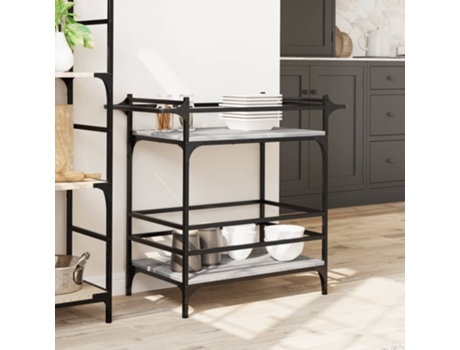 Carrito de cocina madera ingeniería gris Sonoma VIDAXL (82x40x78,5 cm)