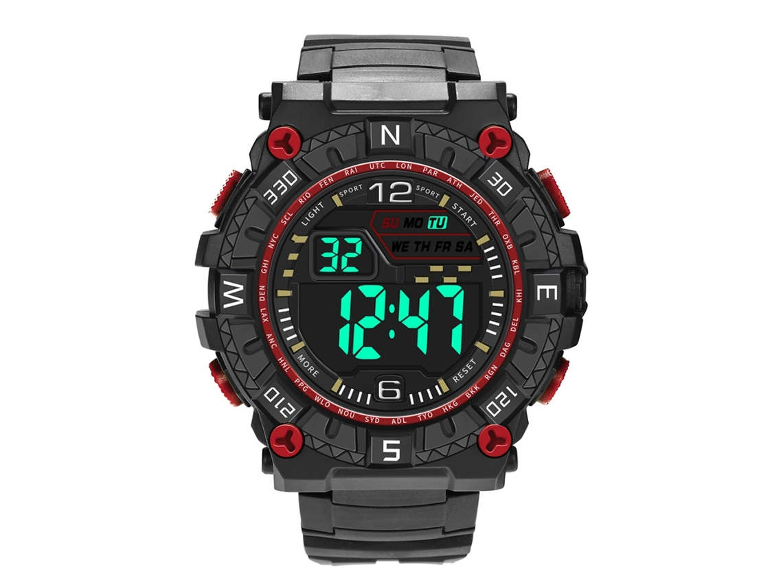 Reloj Electrónico Deportivo Con Pantalla Led Y Movimiento Digital Para Hombres (rojo)