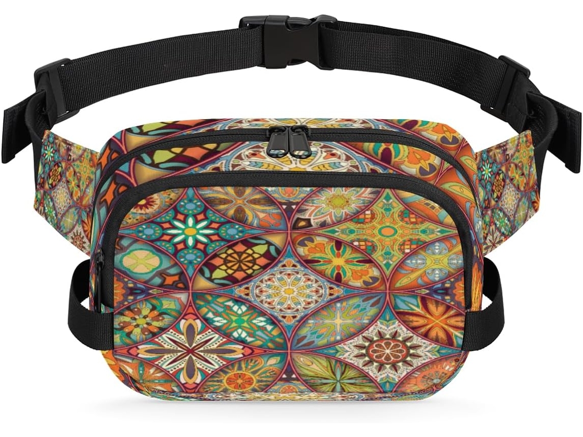 Riñonera Étnica Estampado Floral Mandala Para Mujeres Hombres Niñas Niños Riñonera Correr Practicar Deporte