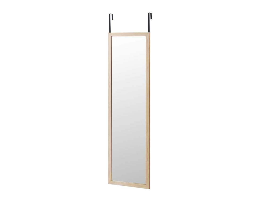Espejo de puerta de 35 x 125 cm con marco de MDF, ligero y fácil de colgar, estilo nórdico Nyana