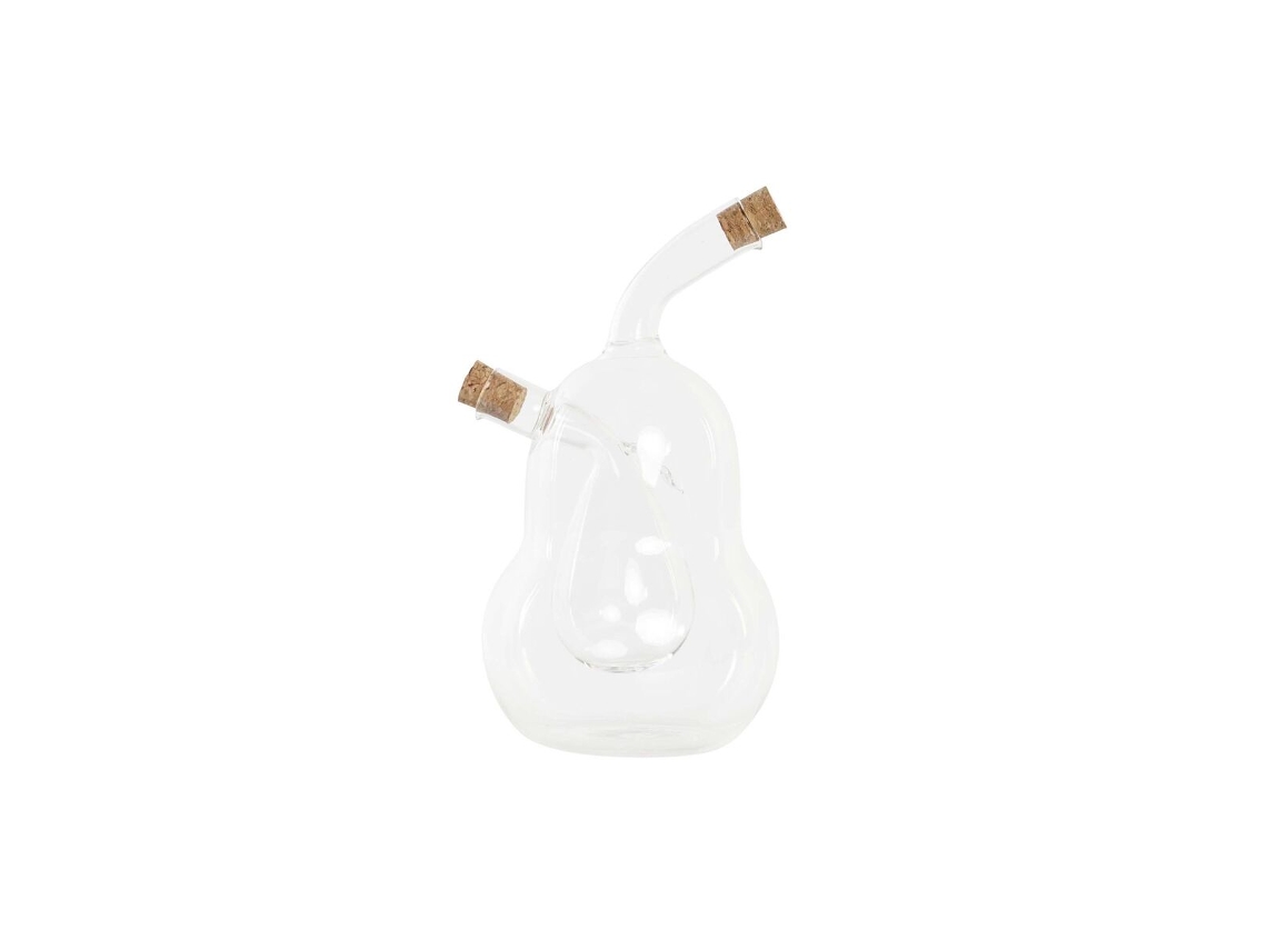 DKD HOME DECOR Set Aceite De Oliva Y Vinagre Transparente Corcho Vidrio Borosilicato (12 X 10 X 18,6 cm)