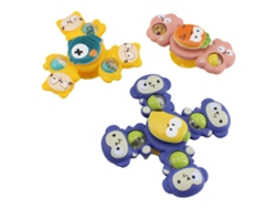 Ats-3pcs Juguetes De Baño Con Ventosa Para Bebé Forma De Animal Cute Interactive Sensorial Trompo Giratorio