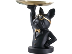 Figura De Bulldog Francés Vinbcorw Con Bandeja De Acero Inoxidable, Artículo Decorativo De Mesa, Cesta Para Llaves.