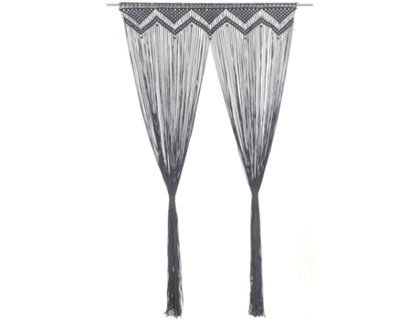 vidaXL Cortina de macramé algodón gris antracita 140x240 cm