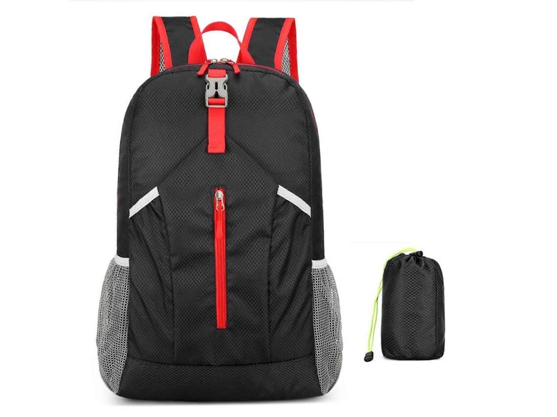 Mochila de viaje ultraligera y plegable, ideal para senderismo, escalada, ciclismo y acampada, impermeable. Negra.