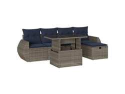 Maison Exclusive - Conjunto De Sofá De Jardín De 6 Piezas Con Cojines, Poliratán Gris