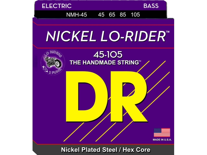 Juego de Cuerdas Bajo Eléctrico DR NMH-45 NICKEL Lo-rider (.045 - .065 - .085 - .0105 - Níquel)