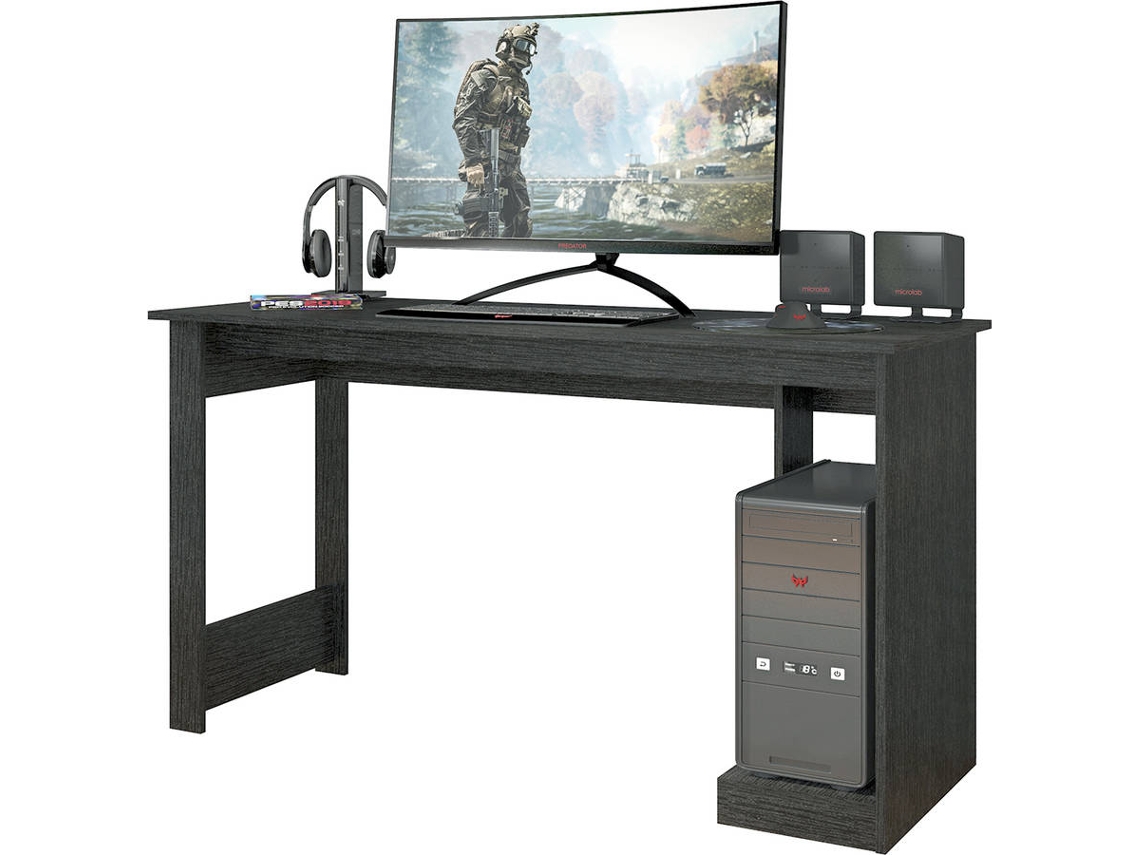 Mesa de Ordenador VENPRODIN Nevada Negro (75x136x54 cm - Melamina)