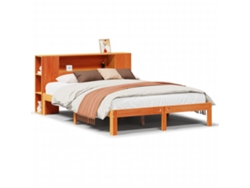Maison Exclusive - Cama Con Estantería Sin Colchón Madera Maciza Marrón 135x190cm