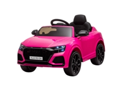 Coche eléctrico infantil rosa, 101x62x51cm, con licencia de Audi RS Q8, apto para mayores de 3 años, batería de 6V, mando a distancia, música y luces.