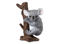 Brinquedo Modelo De Estátua Animal Coala Plástico Vivido Simulado Abraçando A Árvore Para Crianças