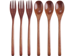 2026altiro-juego De Cuchara Y Tenedor De Madera Con Mangos Largos, Vajilla Duradera.