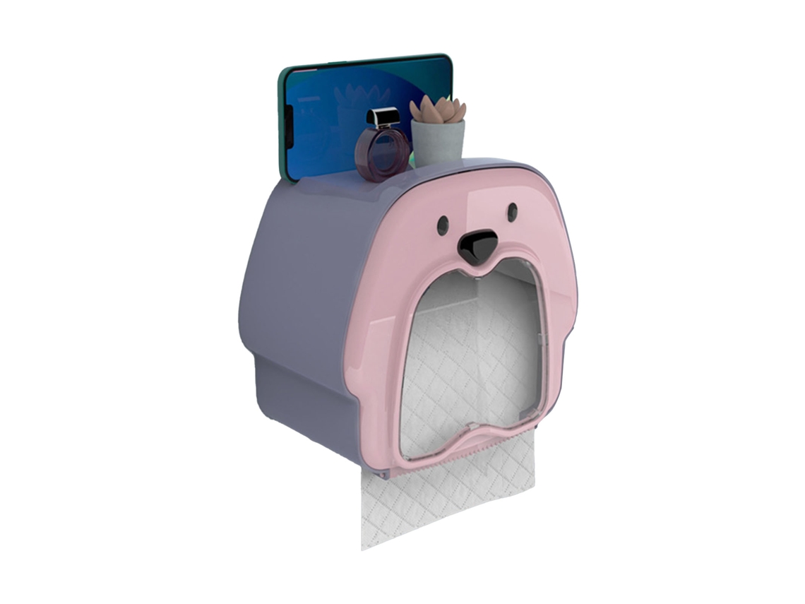 Dispensador De Papel Higiénico De Pared Con Forma De Pingüino Rosa Y Morado, Ideal Para El Baño.