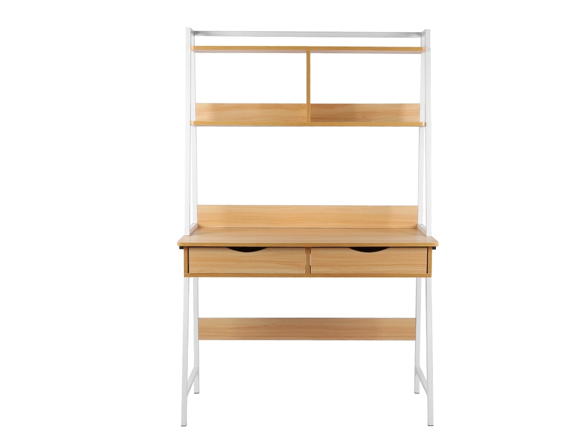 Mesa Para Portátil Con Estante De Libros Para Estudio Y Uso De Oficina