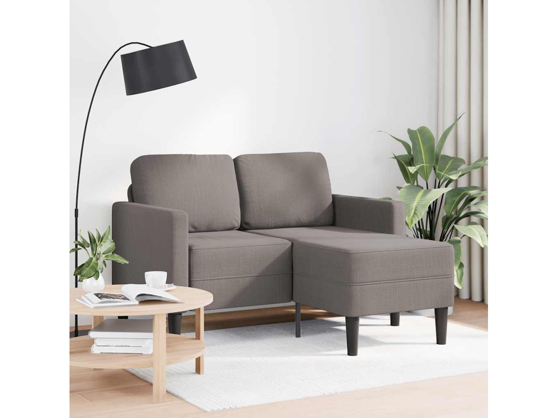 Sofá De 2 Plazas | Sofá De Salón | Sofá De Descanso Con Chaise Longue En Forma L Gris Topo 125 Cm