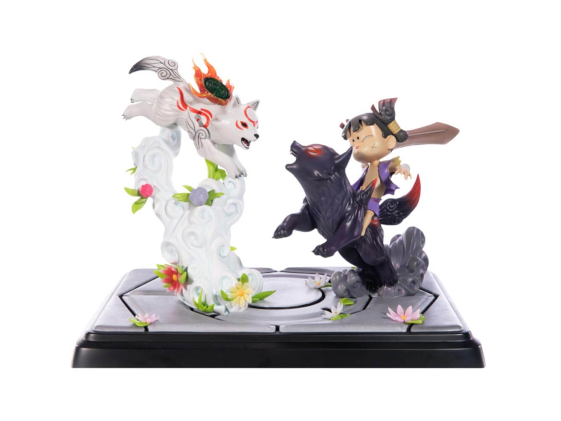 Figura First 4 Figures OKAMI Chibiratsu Vs Dark Chibiratsu & Kuni Poseído Estatua