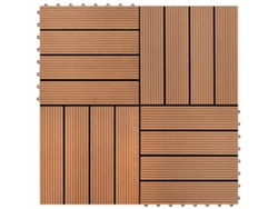 Baldosas De Wpc 30x30 Cm 11 Unidades 1 M² Marrón