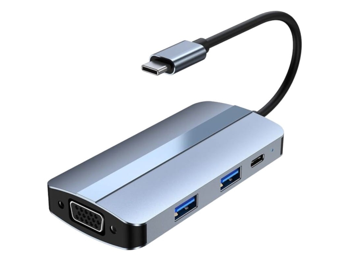 Hub Usb Byl-2106 7 En 1 Usb-C/Usb 3.02.0Usb Tipo Cvgahdmi Plata Oem