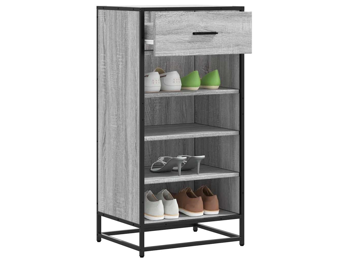 Mueble Zapatero | Armario Zapatero Madera Contrachapada Gris Sonoma 48x38x97,5 Cm