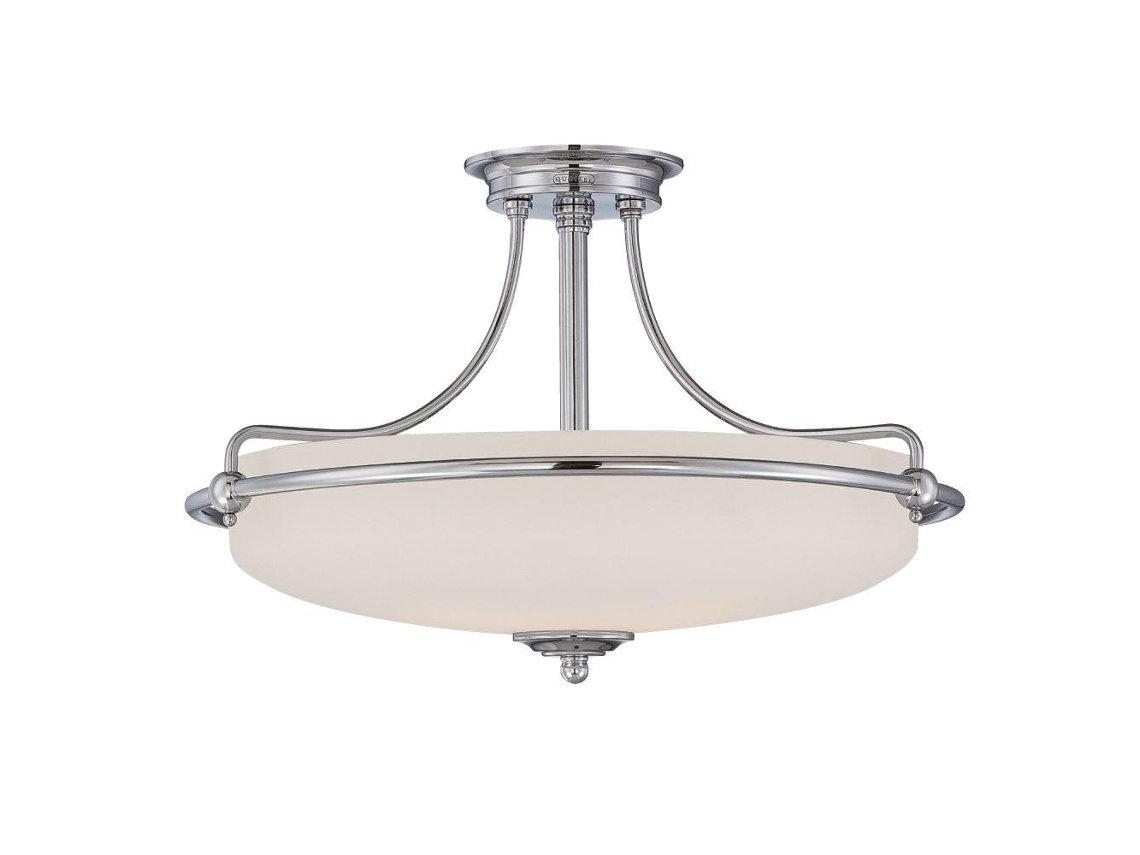 Flush Mount QUOIZEL (QZ-Griffin-SFM-an) Griffin Metal, vidrio grabado E27 4 Bulbos