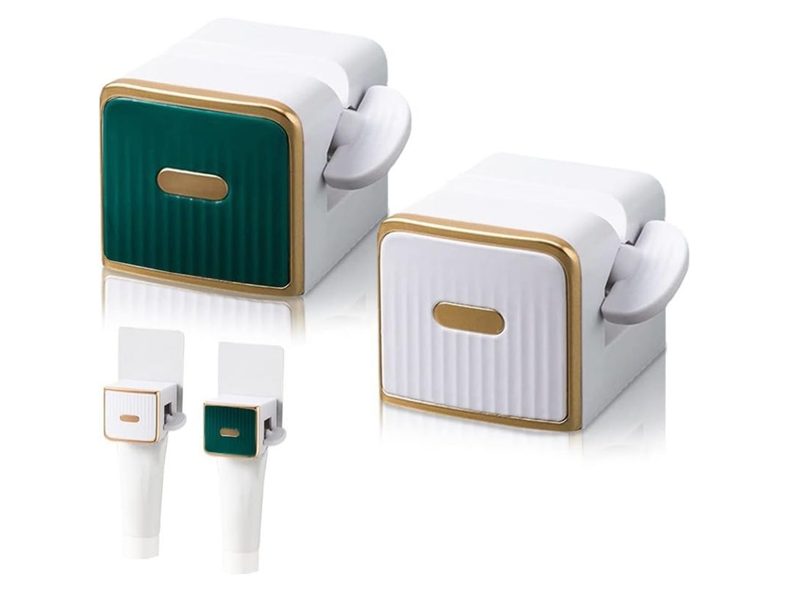 2 Dispensadores De Pasta De Dientes, Montaje En Pared, Soporte Para Tubos, Versátiles Para Baño Y Cocina.