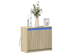 Aparador Con Led Madera De Ingeniería Roble Sonoma 72x34x61 Cm