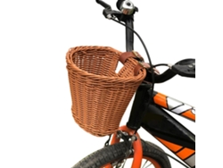 Cesta Para Bicicleta Infantil, Con Asa Delantera, Cesta De Plástico Y Ratán Para Carga Y Almacenamiento.