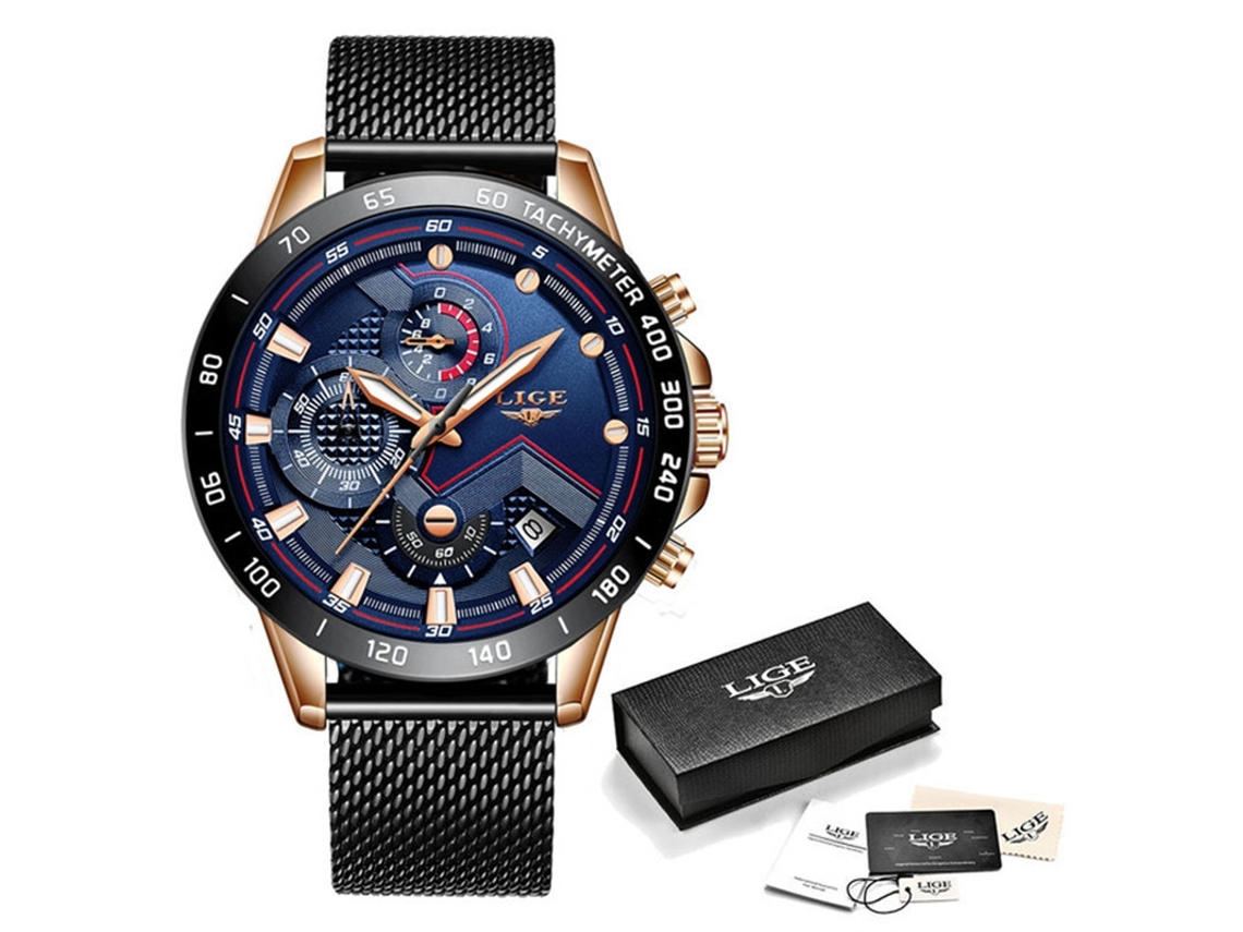 Veamxin Reloj deportivo al aire libre con movimiento de cuarzo luminoso para hombre, color negro
