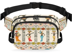 Riñonera étnica africana vintage para mujer, 22,8 x 6,3 x 15,5 cm, diseño DIY, impermeable, alta calidad.