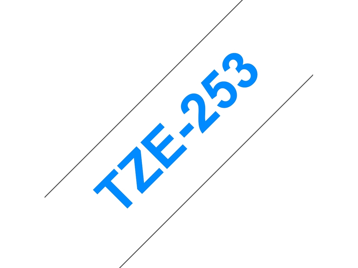 Cinta laminada Compatible Brother Tze253 Texto Azul / Fondo Blanco 24Mm X 8M